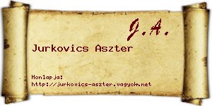 Jurkovics Aszter névjegykártya